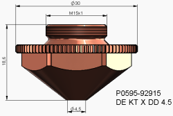Double Nozzle Ø4.5 mm DE KT X (10'lu Paket) - 3