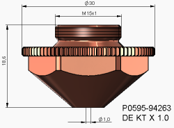 Single Nozzle Ø1.0 mm DE KT X (10'lu Paket) - 3