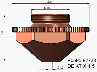 Single Nozzle Ø1.5 mm DE KT X (10'lu Paket) - 3