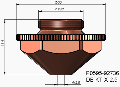 Single Nozzle Ø2.5 mm DE KT X (10'lu Paket) - 3