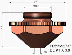 Single Nozzle Ø3.0 mm DE KT X (10'lu Paket) - 3