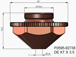 Single Nozzle Ø3.5 mm DE KT X (10'lu Paket) - 3