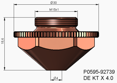 Single Nozzle Ø4.0 mm DE KT X (10'lu Paket) - 3